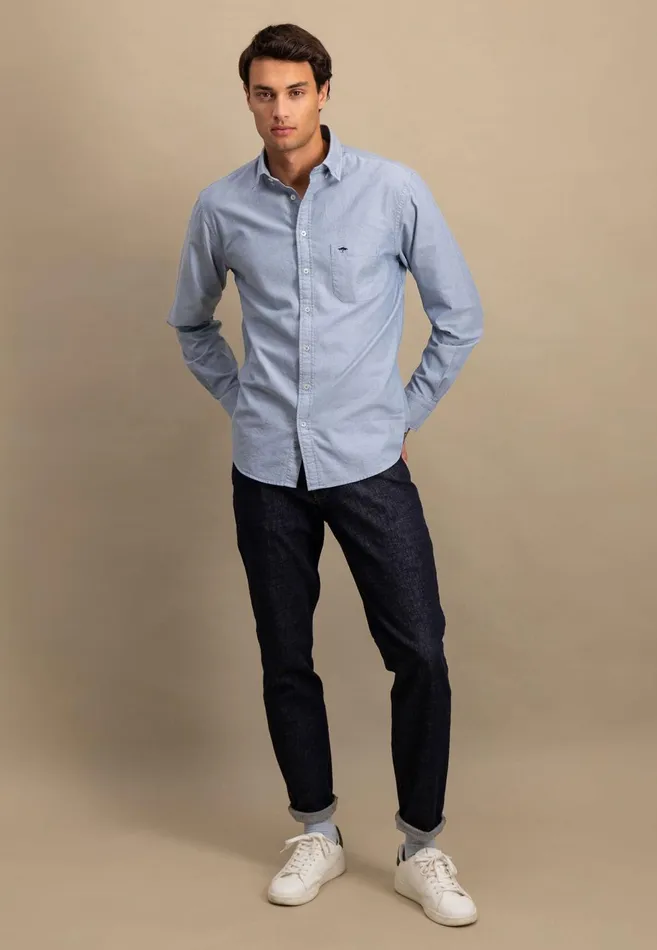 FYNCHHATTON Oxford Shirt Made Of Cotton Light Khakinavycloud Bluewhitepale Blush Men Shirts