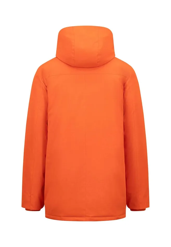 FYNCHHATTON Parka With Hood And Four Buttons Dark Navydark Khakiflamehazelcloud Blue Men Jackets and Coats