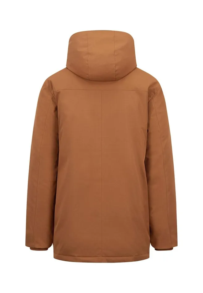 FYNCHHATTON Parka With Hood And Four Buttons Dark Navydark Khakiflamehazelcloud Blue Men Jackets and Coats