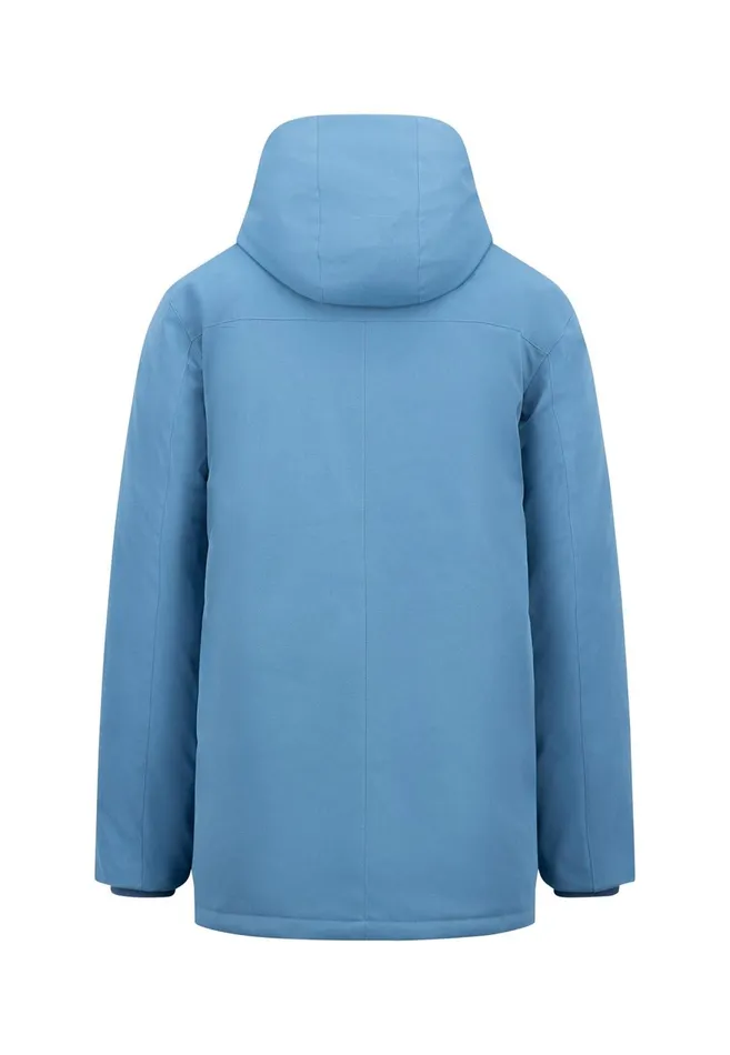 FYNCHHATTON Parka With Hood And Four Buttons Dark Navydark Khakiflamehazelcloud Blue Men Jackets and Coats