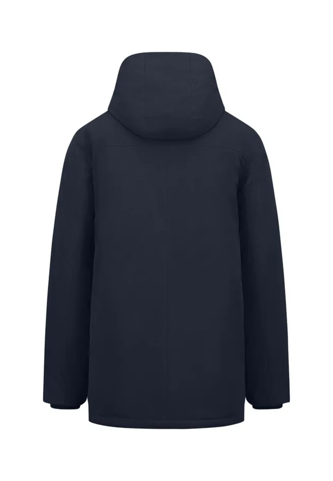 FYNCHHATTON Parka With Hood And Four Buttons Dark Navydark Khakiflamehazelcloud Blue Men Jackets and Coats