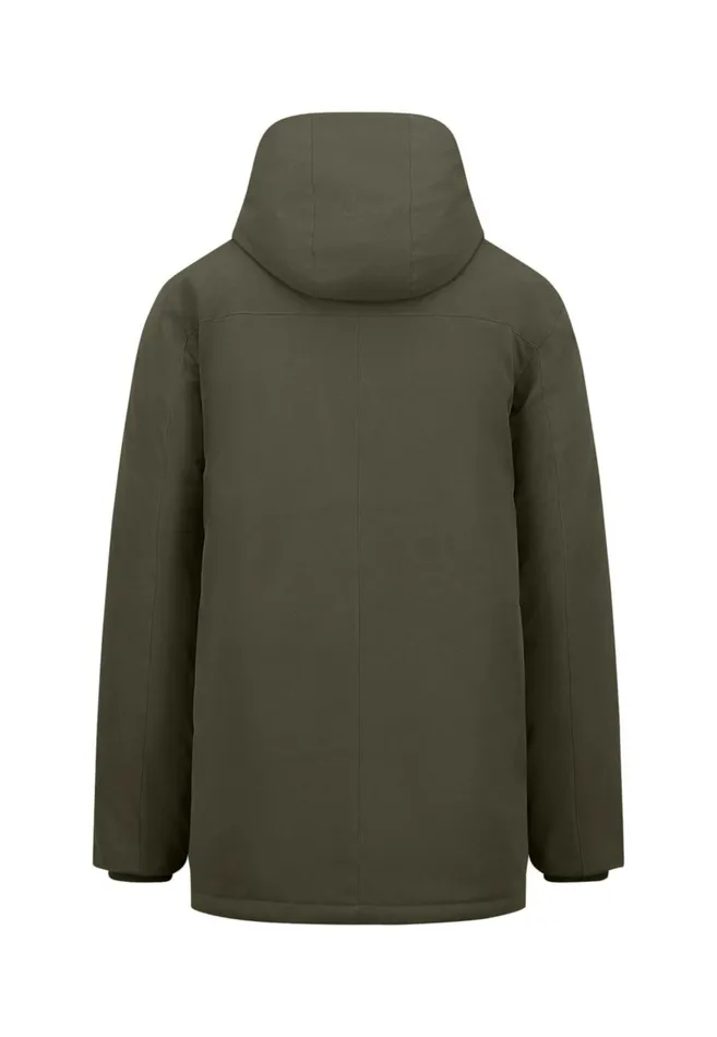 FYNCHHATTON Parka With Hood And Four Buttons Dark Navydark Khakiflamehazelcloud Blue Men Jackets and Coats