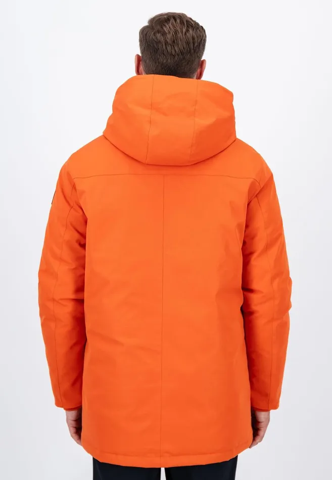 FYNCHHATTON Parka With Hood And Four Buttons Dark Navydark Khakiflamehazelcloud Blue Men Jackets and Coats