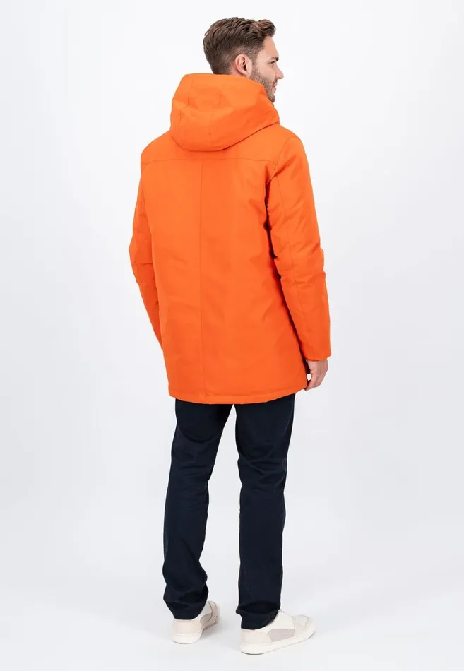 FYNCHHATTON Parka With Hood And Four Buttons Dark Navydark Khakiflamehazelcloud Blue Men Jackets and Coats