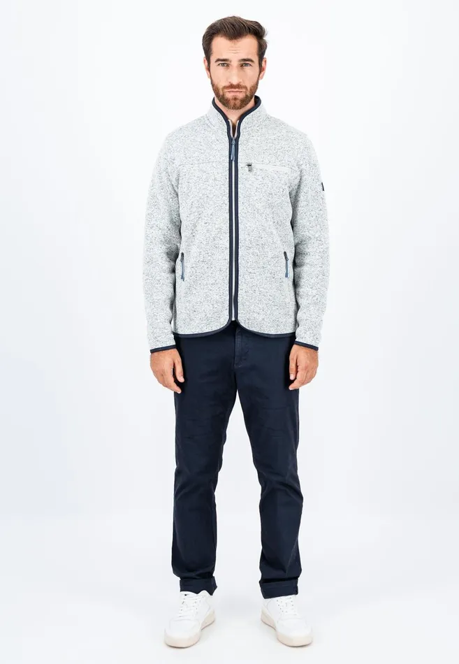 FYNCHHATTON Part Jacket With Standup Collar And Contrast Details Light Graynavy Men Cardigan