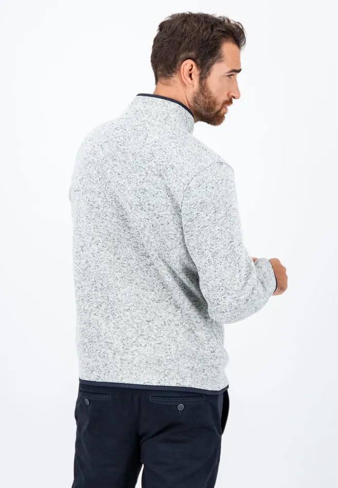 FYNCHHATTON Part Jacket With Standup Collar And Contrast Details Light Graynavy Men Cardigan