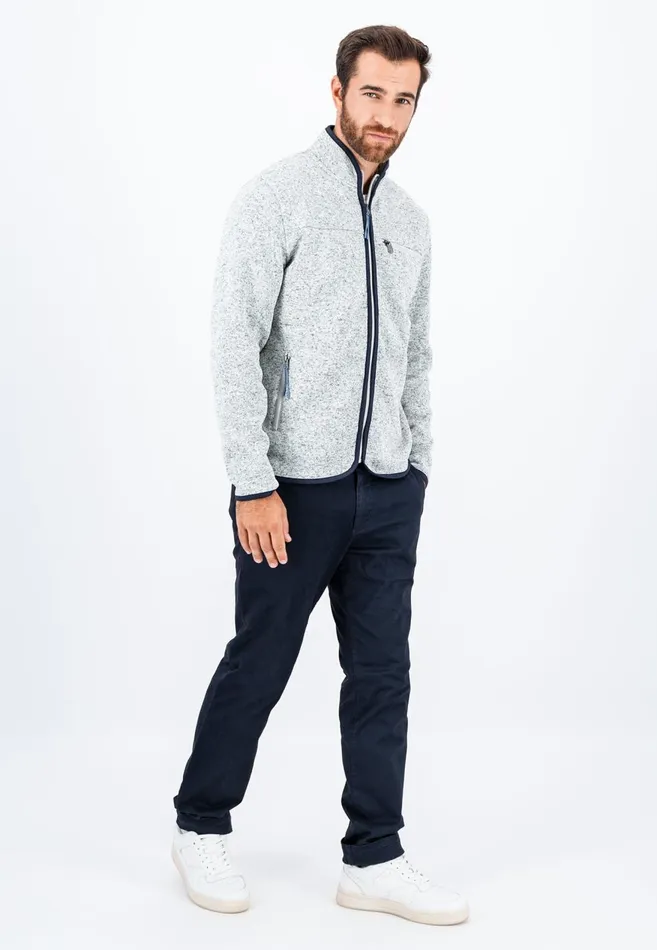 FYNCHHATTON Part Jacket With Standup Collar And Contrast Details Light Graynavy Men Cardigan