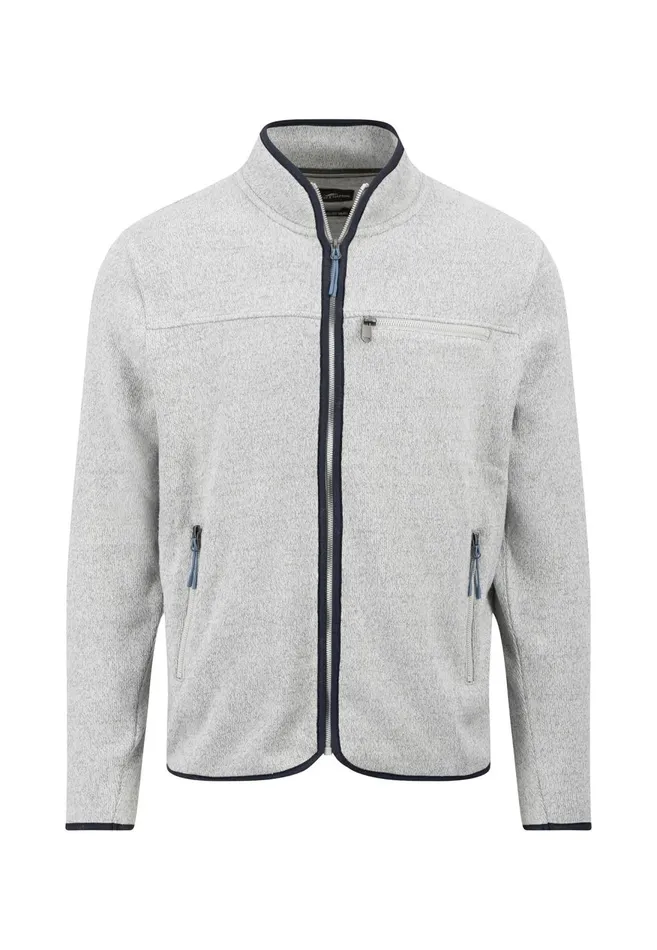 FYNCHHATTON Part Jacket With Standup Collar And Contrast Details Light Graynavy Men Cardigan