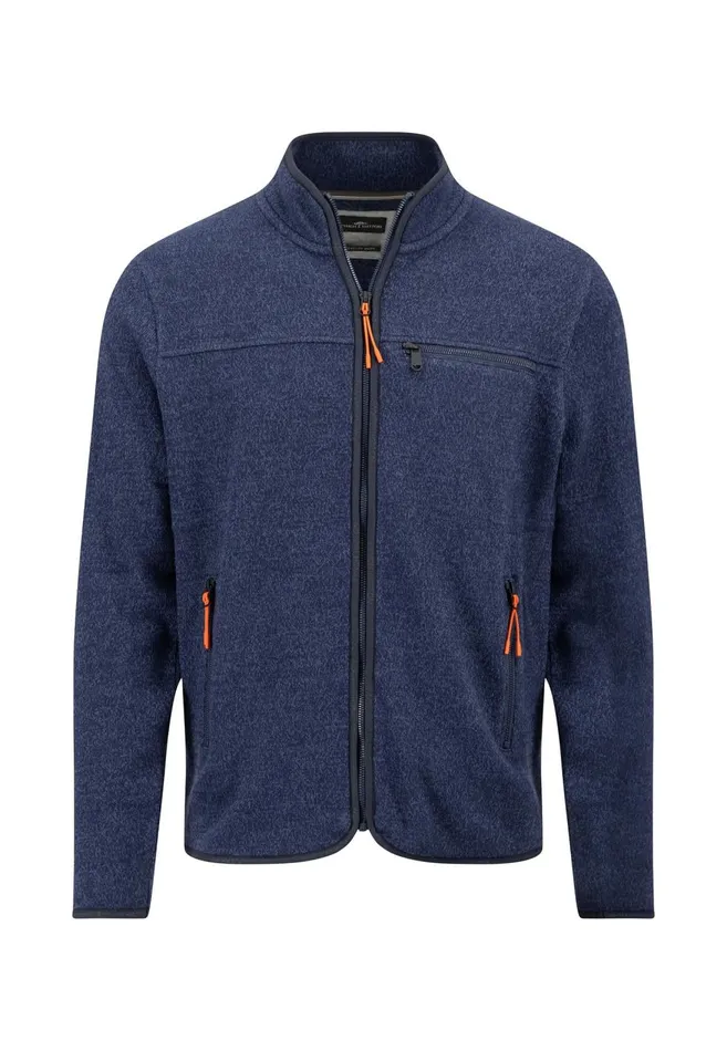 FYNCHHATTON Part Jacket With Standup Collar And Contrast Details Light Graynavy Men Cardigan