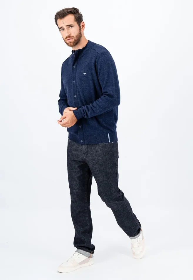 FYNCHHATTON Parting Jacket Made Of Cotton With Push Buttons Navylight Gray Men Cardigan