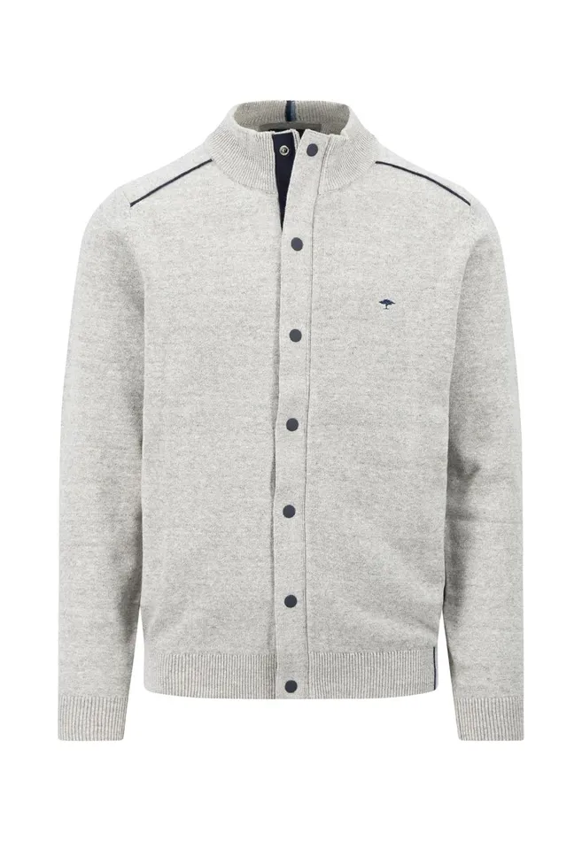 FYNCHHATTON Parting Jacket Made Of Cotton With Push Buttons Navylight Gray Men Cardigan