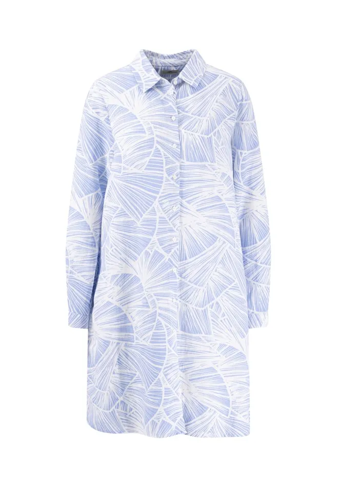 FYNCHHATTON Patterned Midi Dress With A Kent Collar Light Bluesummer Red Women Dresses