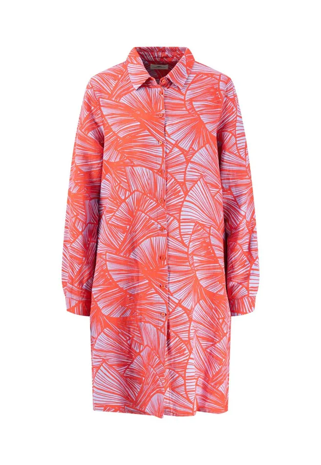 FYNCHHATTON Patterned Midi Dress With A Kent Collar Light Bluesummer Red Women Dresses