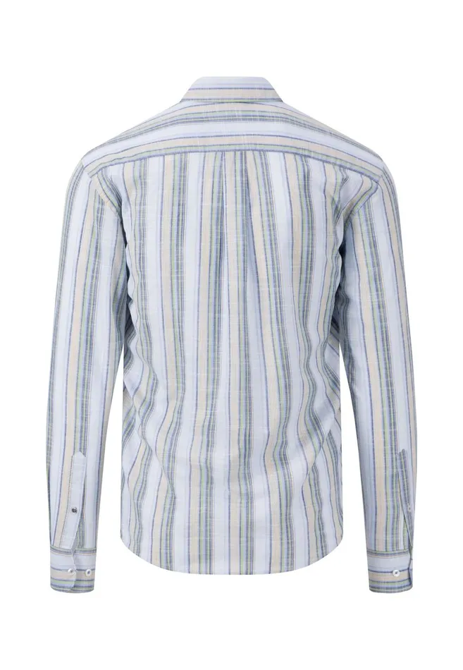 FYNCHHATTON Patterned Shirt With Buttondown Collar Cool Graypineapplenavy Men Sale