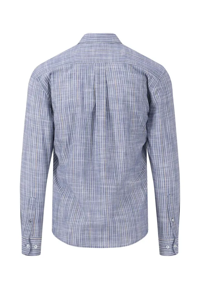 FYNCHHATTON Patterned Shirt With Buttondown Collar Cool Graypineapplenavy Men Sale
