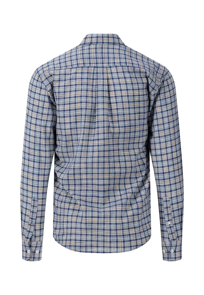 FYNCHHATTON Patterned Shirt With Buttondown Collar Cool Graypineapplenavy Men Sale