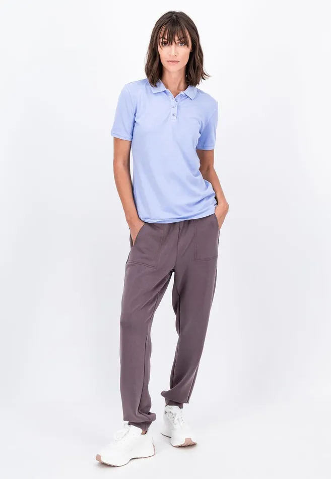 FYNCHHATTON Polo Shirt Made Of Cotton Mix Elegant Pinkwhitedusty Roseroyal Bluefaded Lavenderaqua Seanavymodern Plum Women Polo Shirt
