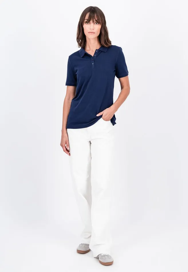 FYNCHHATTON Polo Shirt Made Of Cotton Mix Elegant Pinkwhitedusty Roseroyal Bluefaded Lavenderaqua Seanavymodern Plum Women Polo Shirt