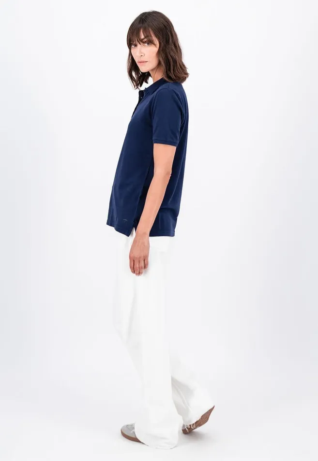 FYNCHHATTON Polo Shirt Made Of Cotton Mix Elegant Pinkwhitedusty Roseroyal Bluefaded Lavenderaqua Seanavymodern Plum Women Polo Shirt