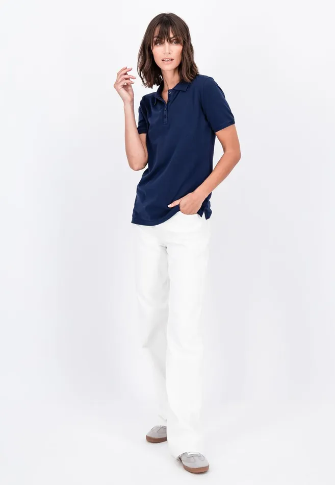 FYNCHHATTON Polo Shirt Made Of Cotton Mix Elegant Pinkwhitedusty Roseroyal Bluefaded Lavenderaqua Seanavymodern Plum Women Polo Shirt