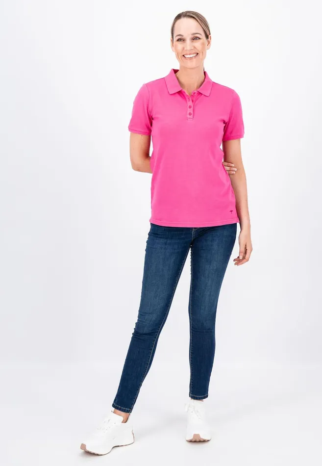 FYNCHHATTON Polo Shirt Made Of Cotton Mix Elegant Pinkwhitedusty Roseroyal Bluefaded Lavenderaqua Seanavymodern Plum Women Polo Shirt
