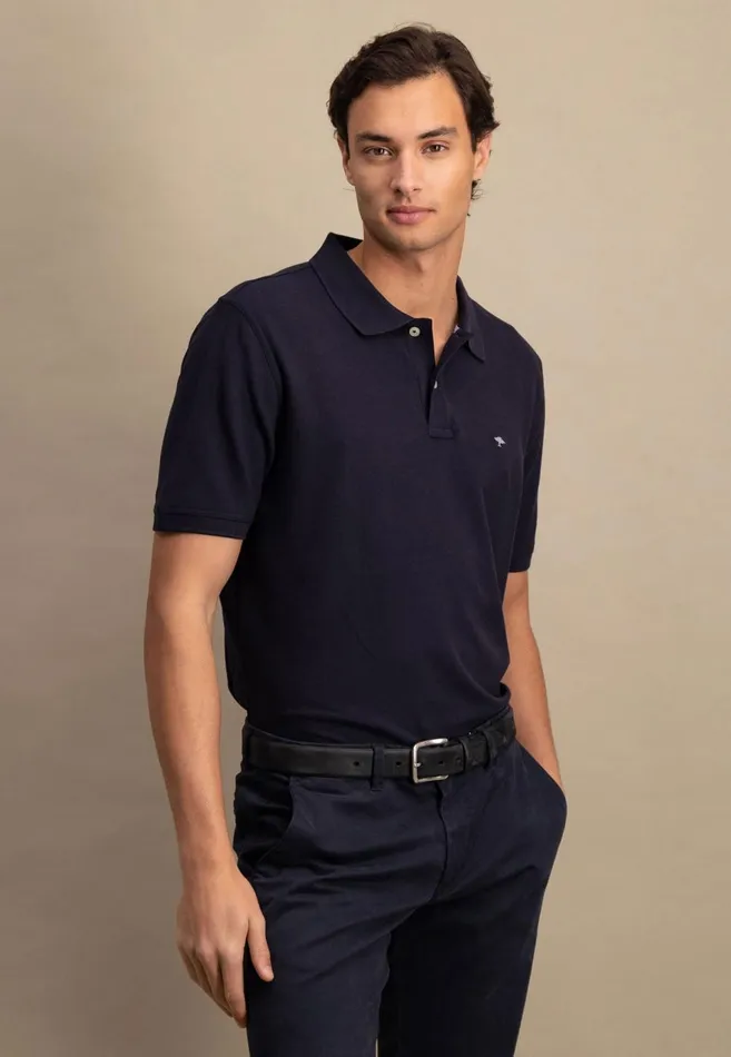FYNCHHATTON Polo Shirt Made Of Premium Cotton Blackpacificmidnightasphaltnavywhite Men Polo Shirt