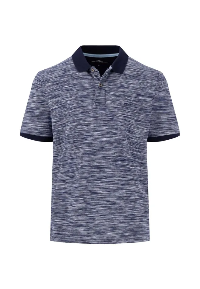 FYNCHHATTON Polo Shirt Melange With Contrast Details Navy Men Polo Shirt