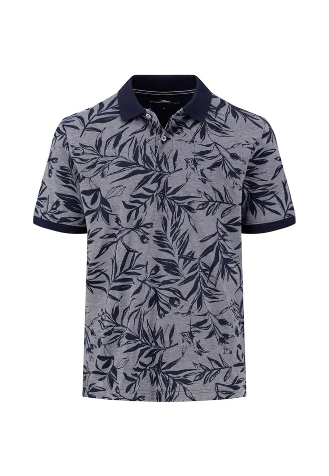 FYNCHHATTON Polo Shirt With Botanical Print Navysummer Breezeturf Green Men Polo Shirt FYNCHHATTON Polo Shirt With Botanical Print Navysummer Breezeturf Green Men Polo Shirt