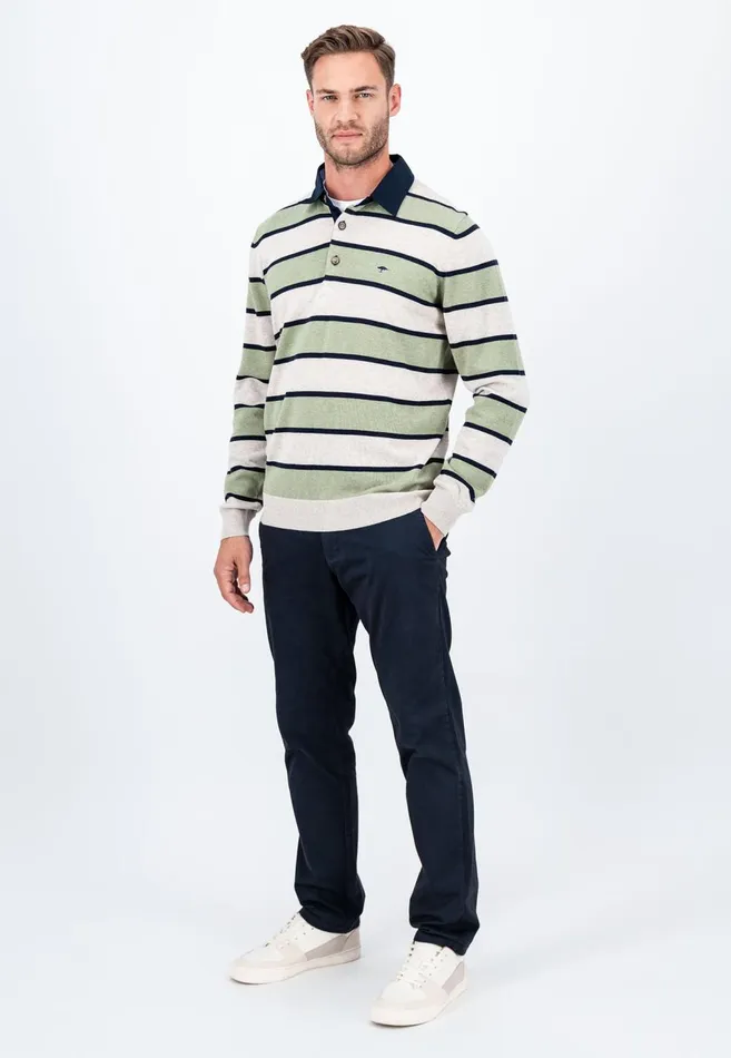 FYNCHHATTON Rugby Shirt Made Of Cotton Light Khakicloud Blue Men Polo Shirt