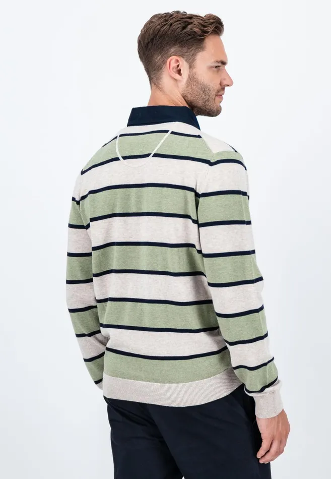 FYNCHHATTON Rugby Shirt Made Of Cotton Light Khakicloud Blue Men Polo Shirt