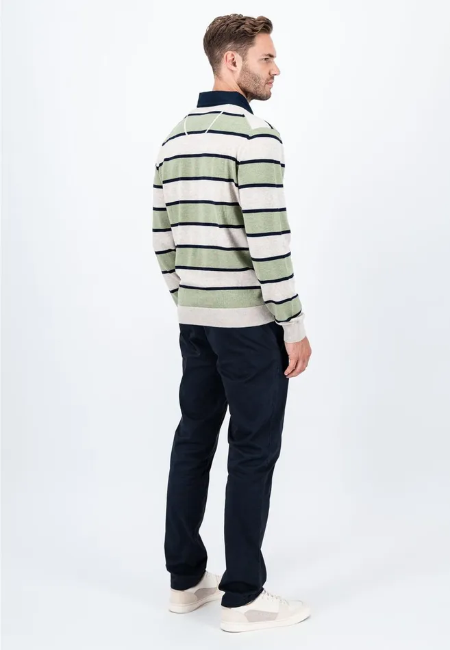 FYNCHHATTON Rugby Shirt Made Of Cotton Light Khakicloud Blue Men Polo Shirt