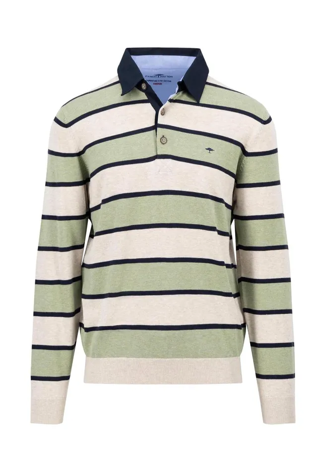 FYNCHHATTON Rugby Shirt Made Of Cotton Light Khakicloud Blue Men Polo Shirt