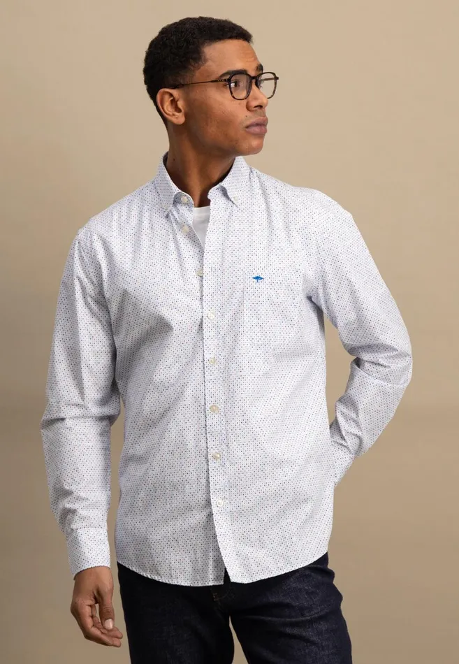 FYNCHHATTON Shirt With Buttondown Collar And Subtle Dots Poppy Redvivid Yellow Men Shirts FYNCHHATTON Shirt With Buttondown Collar And Subtle Dots Poppy Redvivid Yellow Men Shirts
