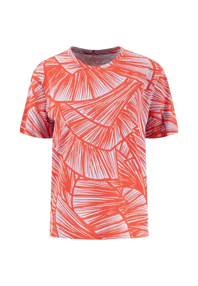 FYNCHHATTON Shortsleeved Tshirt With All Overprint Summer Redlight Blue Women Tshirts