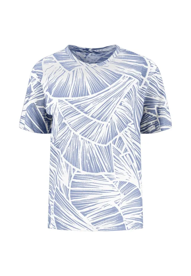 FYNCHHATTON Shortsleeved Tshirt With All Overprint Summer Redlight Blue Women Tshirts