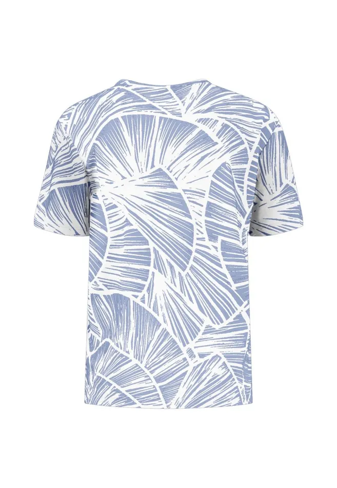 FYNCHHATTON Shortsleeved Tshirt With All Overprint Summer Redlight Blue Women Tshirts