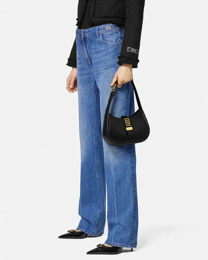 Greca Goddess Women Versace Greca Goddess Small Hobo Bag Blackgold