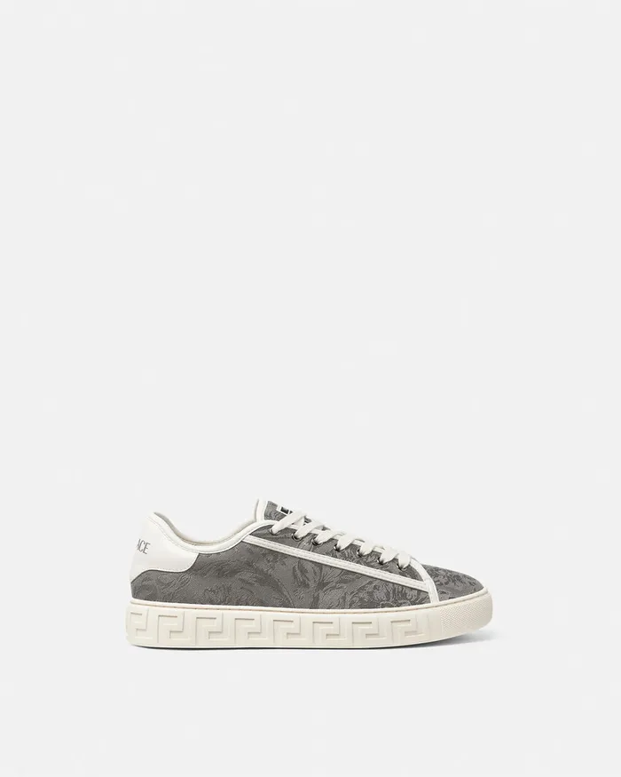 Greca Men Versace Barocco Greca Sneakers Beige