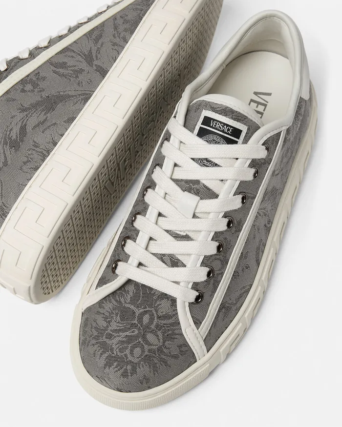 Greca Men Versace Barocco Greca Sneakers Beige