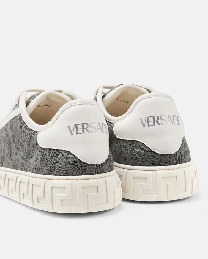 Greca Men Versace Barocco Greca Sneakers Beige