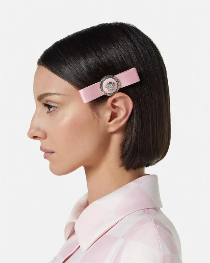 Hair Accessories Women Versace Left Gianni Ribbon Hair Pin Pink