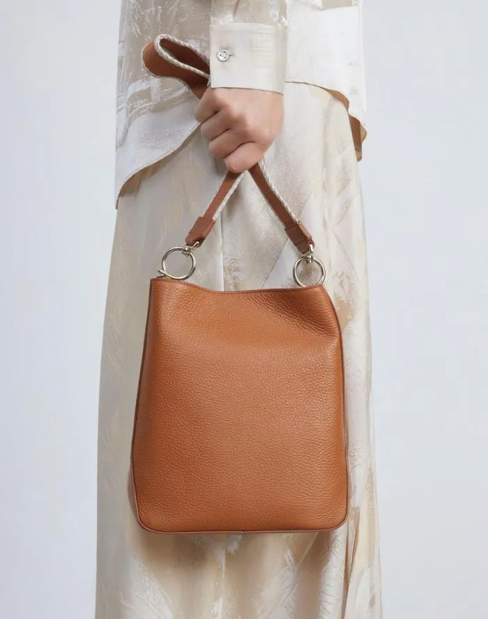 Handbags Grained Calfskin Leather 8 Knot HoboSmall Copper Lafayette 148 New York Shoulder Bags