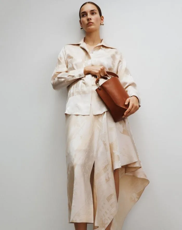 Handbags Grained Calfskin Leather 8 Knot HoboSmall Copper Lafayette 148 New York Shoulder Bags