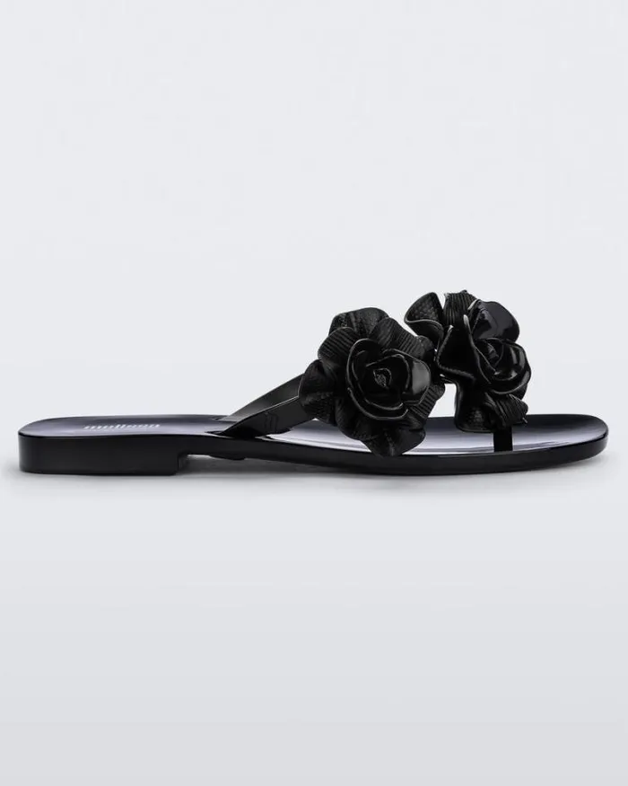 Harmomic Squared Garden Black Women Melissa Flip Flops