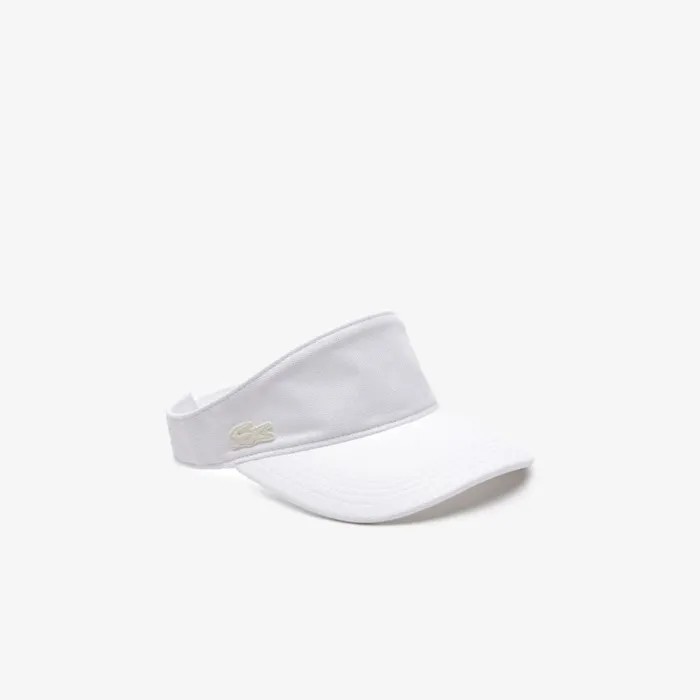 Hats Women Lacoste Womens Cotton Piqu Visor White 70v