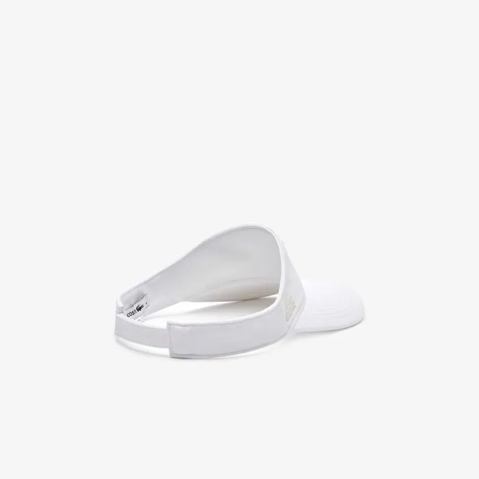 Hats Women Lacoste Womens Cotton Piqu Visor White 70v