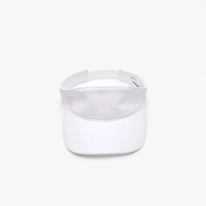 Hats Women Lacoste Womens Cotton Piqu Visor White 70v