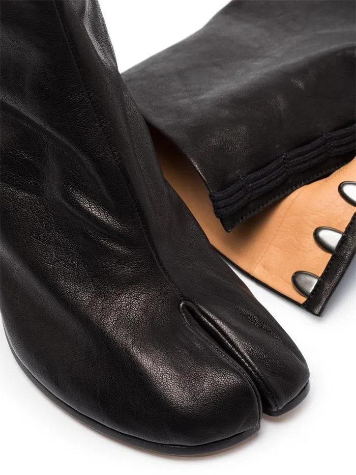 Henrik Vibskov Boutique 80 Mm Tabi Boot 8211 Black Vintage Leather Women Boots
