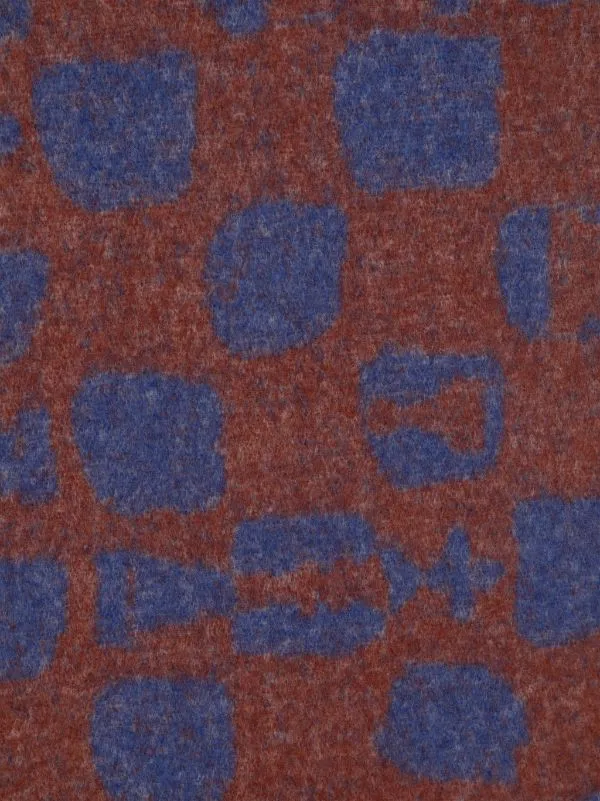 Henrik Vibskov Boutique Chess Wool Scarf 8211 Blue Orange Chess Men Scarves