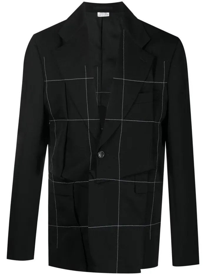 Henrik Vibskov Boutique Contrast Stitch Asymmetric Jacket 8211 Black Men Jackets and Coats Henrik Vibskov Boutique Contrast Stitch Asymmetric Jacket 8211 Black Men Jackets and Coats